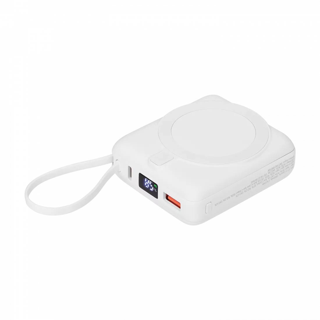 Внешний аккумулятор с подсветкой Риттер PD (Ritter PD) 10000mAh с функцией беспроводной зарядки 15W, белый
