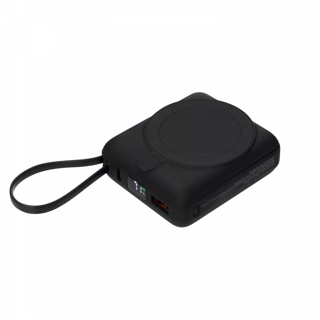 Внешний аккумулятор с подсветкой Риттер PD (Ritter PD) 10000mAh с функцией беспроводной зарядки 15W, черный