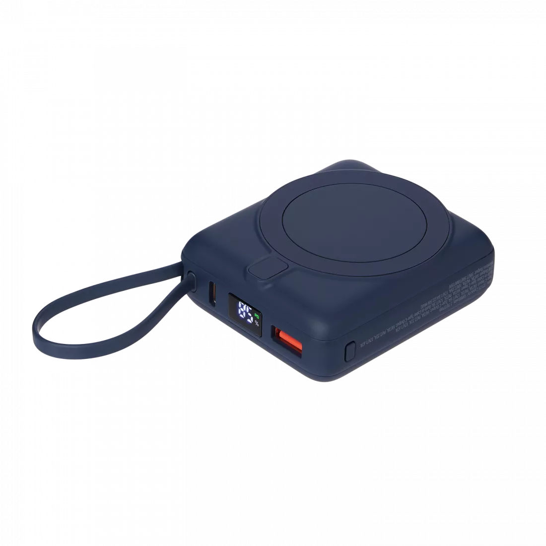Внешний аккумулятор с подсветкой Риттер PD (Ritter PD) 10000mAh с функцией беспроводной зарядки 15W, синий