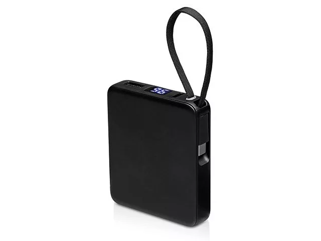 Внешний аккумулятор со встроенным кабелем USB-C «Дэнси», 5000 мАч, черный