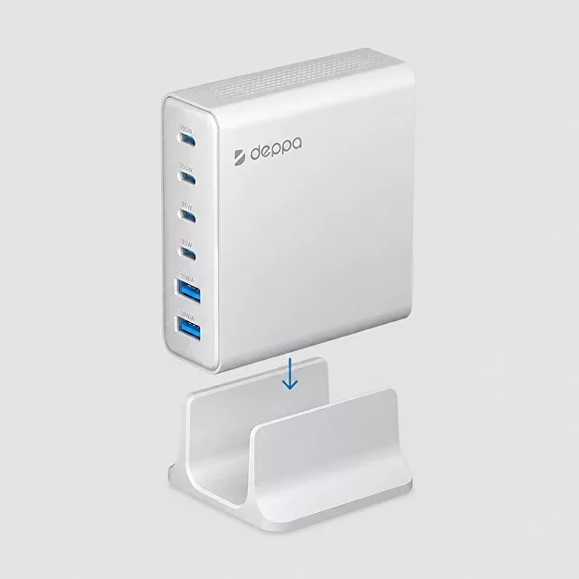 Зарядная станция 4xUSB Type-C, 2xUSB, PD, QC, 160Вт, белый, Deppa