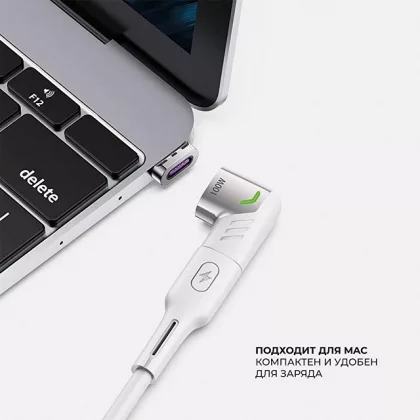 Адаптер USB-С - USB-C, магнитный, белый, Deppa, фото 3