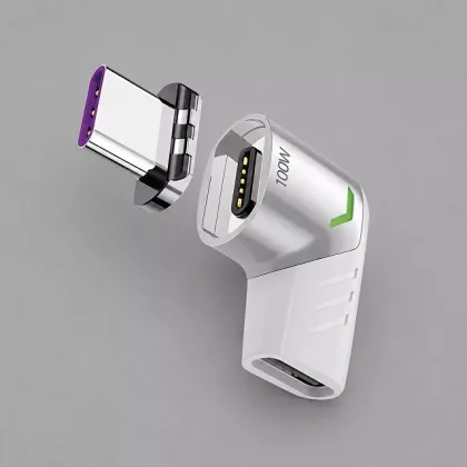 Адаптер USB-С - USB-C, магнитный, белый, Deppa, фото 1