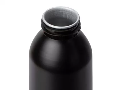 Алюминиевая бутылка для воды с ручкой "Plain Alu", 650 мл, черный, фото 3