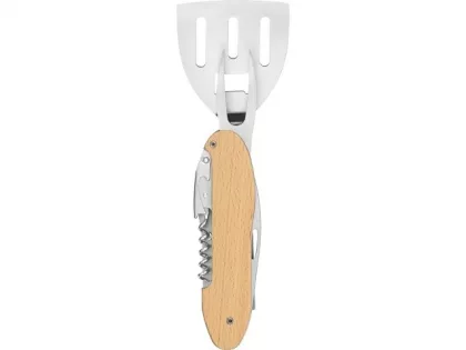 BBQ мультитул Blade 5в1 с деревянными ручками, в чехле, фото 8