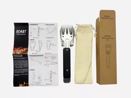 BBQ-мультитул "Roast", черный с серебристым, фото 6