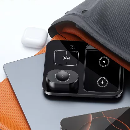 Беспроводная (15W) зарядная станция "Lift" с сенсорным подъёмным механизмом, черный, фото 4