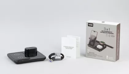 Беспроводная (15W) зарядная станция "Lift" с сенсорным подъёмным механизмом, черный, фото 5