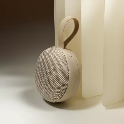 Беспроводная колонка Сэнд (Sand) 900 mAh, бежевая, фото 12