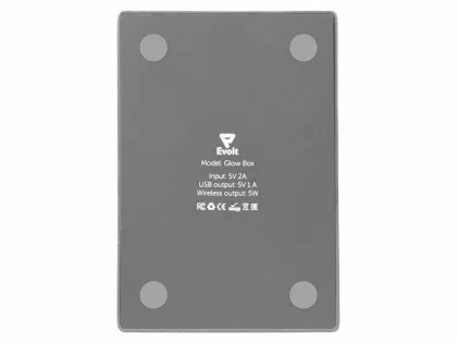 Беспроводная зарядка-подставка с подсветкой "Glow box", серый (Р), фото 9