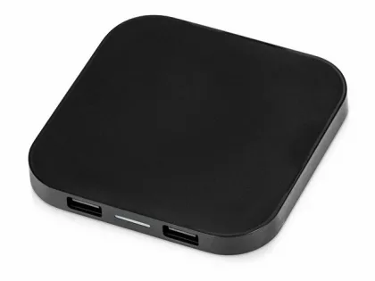 Беспроводная зарядка «Tile» с 2 USB-A, 5 Вт, черный, фото 1