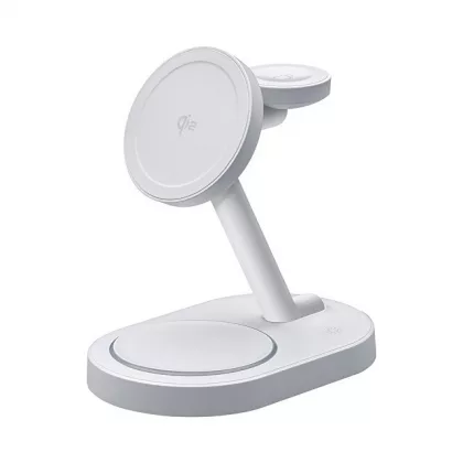 Беспроводная зарядная станция 3 в 1 MagSafe QI2 NEO, белый, Deppa, фото 2