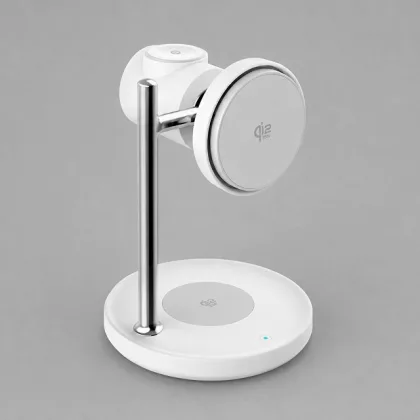 Беспроводная зарядная станция 3 в 1 QI2.2 Max Power, Белая, Deppa, фото 1