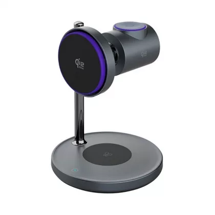 Беспроводная зарядная станция 3 в 1 QI2.2 Max Power, Серая, Deppa, фото 2