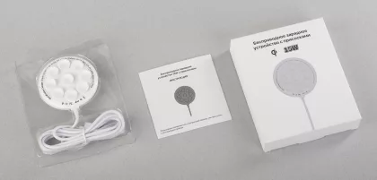 Беспроводное (15W) зарядное устройство "Sticker" с присосками, белый, фото 5