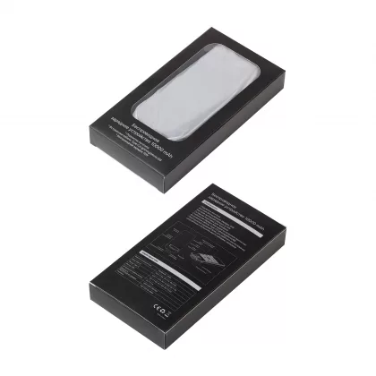Беспроводное зарядное (22.5/15W) устройство "Topfull SOFTTOUCH" 10000 mAh с подсветкой лого, присосками, встроенными кабелями, с подставкой, черный, фото 6