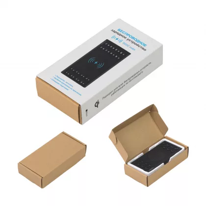 Беспроводное зарядное устройство "Eight SOFTTOUCH", 8000 mAh, с подсветкой логотипа и подставкой, черный, фото 6