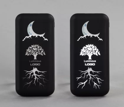 Беспроводное зарядное устройство "Sticky SOFTTOUCH", 10000 mAh с подсветкой логотипа и присосками, черный, фото 4
