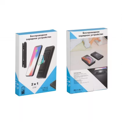 Беспроводное зарядное устройство "Ten SOFTTOUCH", 10000 mAh, черный, фото 5
