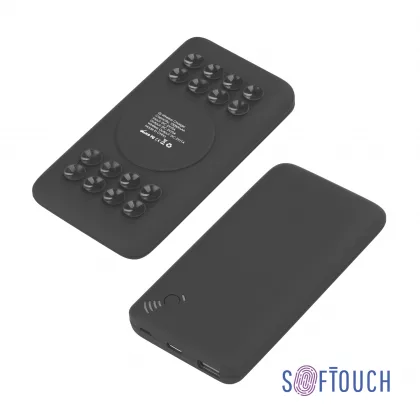 Беспроводное зарядное устройство "Ten SOFTTOUCH", 10000 mAh, черный, фото 1