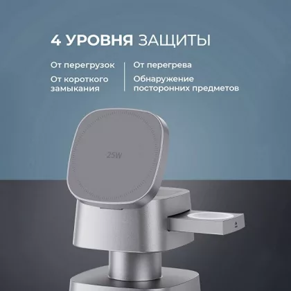 Беспроводное ЗУ 3 в 1, Qi2.2 25W Glow Light, Deppa, фото 5