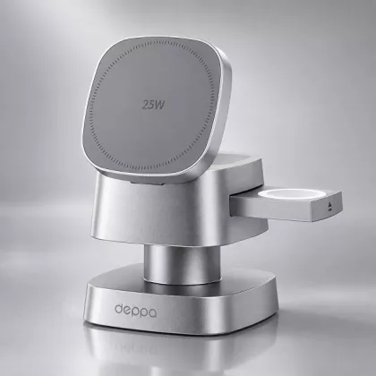 Беспроводное ЗУ 3 в 1, Qi2.2 25W Glow Light, Deppa, фото 1