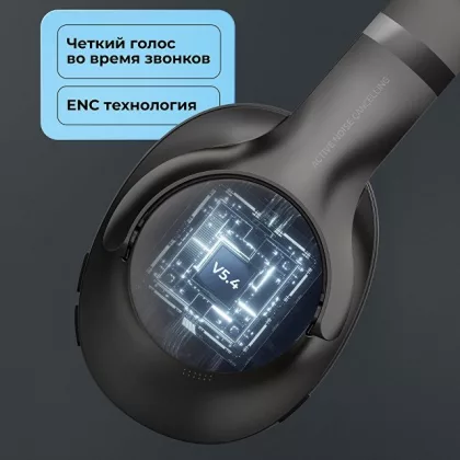 Беспроводные накладные наушники Stereo Ultra ANC, BT 5.4, ANC/ENC, 500мАч, черный, Deppa, фото 4