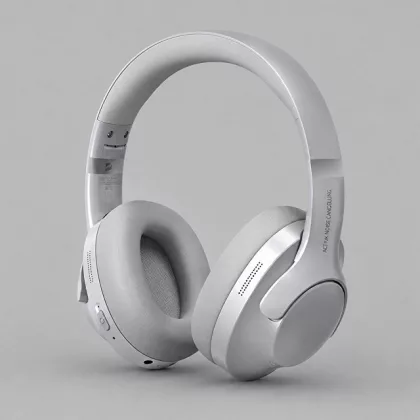Беспроводные накладные наушники Stereo Ultra ANC, BT 5.4, ANC/ENC, 500мАч, серебристый, Deppa, фото 1