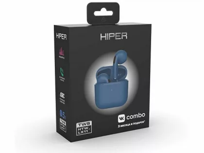 Беспроводные наушники HIPER TWS Lazo X11 Blue (HTW-LX11) Bluetooth 5.3 гарнитура, Синий, фото 2