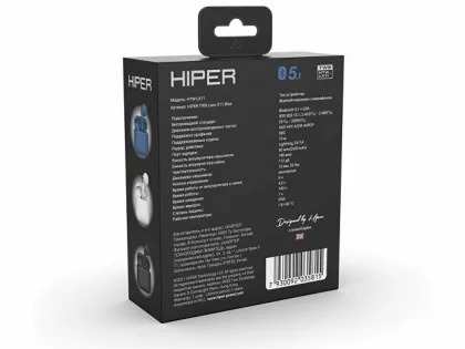 Беспроводные наушники HIPER TWS Lazo X11 Blue (HTW-LX11) Bluetooth 5.3 гарнитура, Синий, фото 3