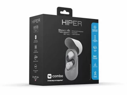Беспроводные наушники HIPER TWS Smart IoT M1 (HTW-M10) Bluetooth 5.1 гарнитура, Серый (Р), фото 5