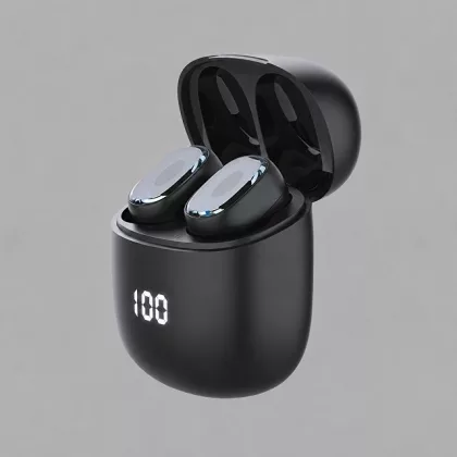 Беспроводные наушники с микрофоном Air Buds Pro, TWS, BT 5.3, LED, 300 мАч, черный, Deppa, фото 1