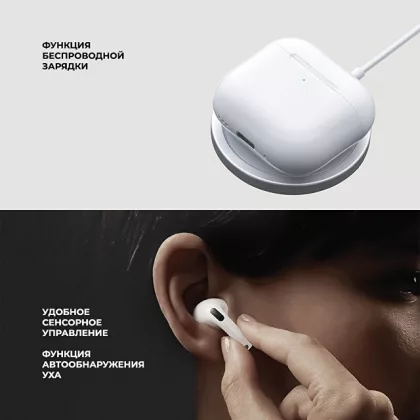 Беспроводные наушники с микрофоном Air Nova 2, TWS, BT5.4, 300 мАч, QI, белый, Deppa, фото 3