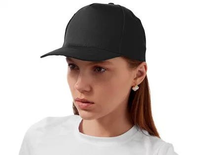 Бейсболка "Poly" 5-ти панельная 120 гр, черный, фото 4