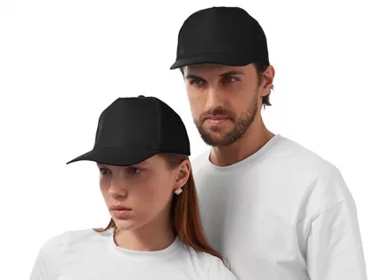 Бейсболка "Poly" 5-ти панельная 120 гр, черный, фото 2