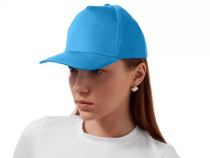Бейсболка "Poly" 5-ти панельная 120 гр, голубой, фото 4