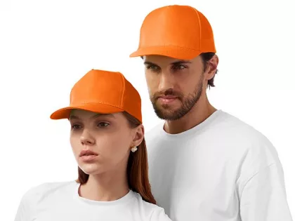 Бейсболка "Poly" 5-ти панельная 120 гр, оранжевый, фото 2