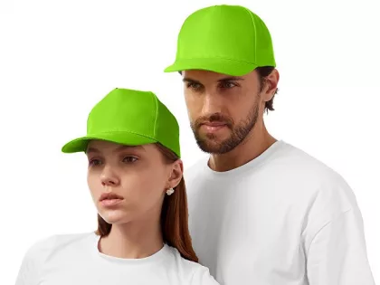 Бейсболка "Poly" 5-ти панельная 120 гр, зеленое яблоко, фото 2