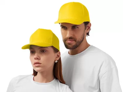 Бейсболка "Poly" 5-ти панельная 120 гр, желтый, фото 2