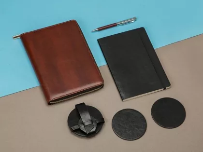 Бизнес-блокнот на молнии А5 «Fabrizio» с RFID защитой и ручкой, синий, фото 14