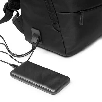 Бизнес рюкзак Таллер (Taller)  с USB разъемом, черный, фото 5