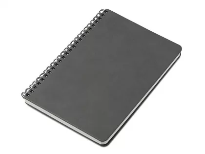 Блокнот А5 "Дантэ" из искусственной кожи на спирали, черный