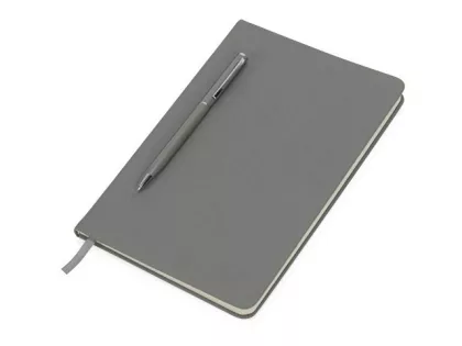 Блокнот А5 "Magnet" 14,3*21 с магнитным держателем для ручки, серый, фото 3