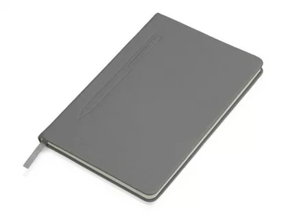 Блокнот А5 "Magnet" 14,3*21 с магнитным держателем для ручки, серый, фото 2