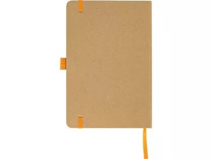 Блокнот A5 "Sevilia Color", твердая обложка из крафта, 80 листов, цветной срез и форзац, натуральный/оранжевый, фото 5