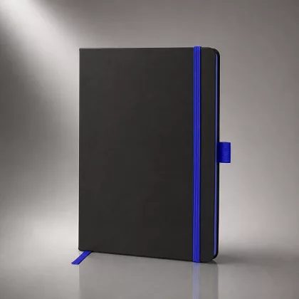 Блокнот "ColorNote Black", твердая обложка A5, 80 листов, черный с синим