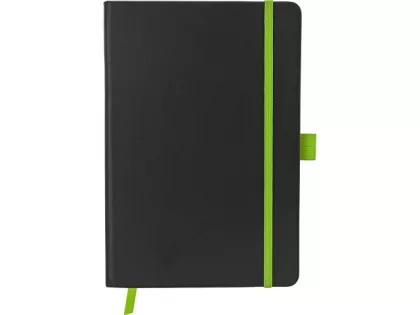 Блокнот "ColorNote Black", твердая обложка A5, 80 листов, черный с зеленым яблоком, фото 4