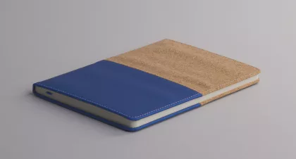 Блокнот "Фьюджи" уценка, формат А5, покрытие soft touch+пробка, синий, фото 2