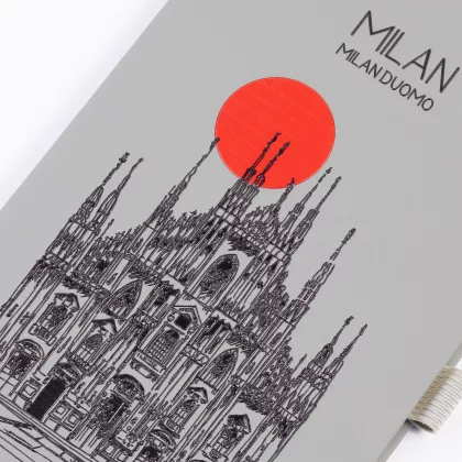 Блокнот "Парма_Duomo Milan", формат А5, серый, фото 2