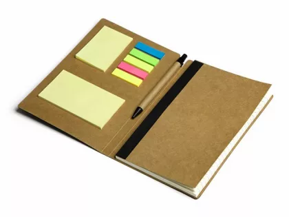 Блокнот с ручкой и набором стикеров А5 "Write and stick", черный, фото 3